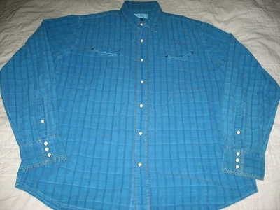 Camisa de manga larga grande Ryan Michael Western para hombre mezcla de seda a presión perla Foto 1 de 4