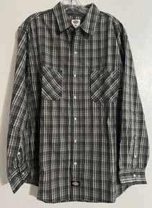 Dickies Shirt Mens Size XL Gray Western Plaid Snap Up Pearl Pocketed EUC - Picture 1 of 5