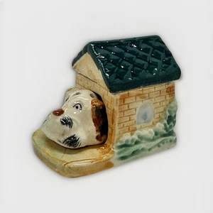 Vintage Dog Laying in House Ceramic Salt & Pepper Shakers, Japan - Picture 1 of 10