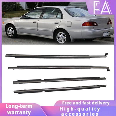 4x Door Belt Molding Weatherstrip Set For Toyota Corolla 1995 1996-2001 2002 Foto 1 de 4