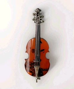 Bernstein Sterling Silber Brosche Violine Cello Klassik Musiker Anstecknadel selten Geschenk - Bild 1 von 24
