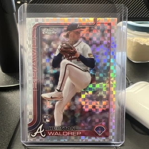 2025 Topps Chrome Hurston Waldrep #90 X-Fractor (RC) Rookie Braves - Imagen 1 de 2