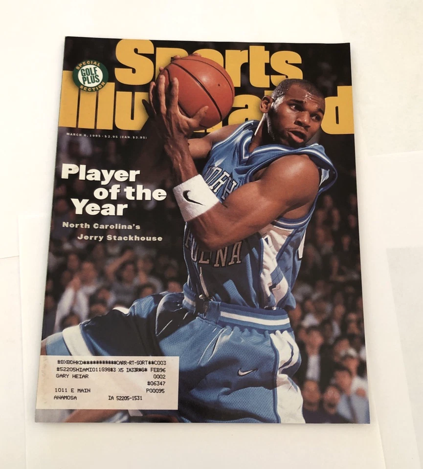 Sports Illustrated Jerry Stackhouse 1995! UNC Carolina del Norte TACONES ALQUITRÁN!  Foto 1 de 1
