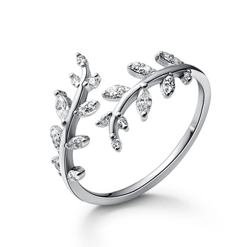 Очаровательные женские регулируемые кольца из серебра 925 пробы с фианитом ювелирные изделия - Изображение 1 из 1