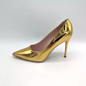 NEU Elisabet lange Pumps Größe 8 gold Lackleder spitz zulaufend Stilettoabsatz - Bild 1 von 6