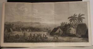 KAUA'I HAWAII UNITED STATES 1785 COOK & HAWKESWORTH ANTIQUE COPPER ENGRAVED VIEW