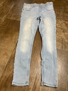 Justice Jeans Girls Size 10 Pluss Light Wash Blue Denim Jeggings - Picture 1 of 4