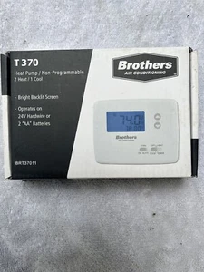 Brothers T370 Heat Pump Non Programmable 2 Heat 1 Cool Thermostat-Brand New - Picture 1 of 6