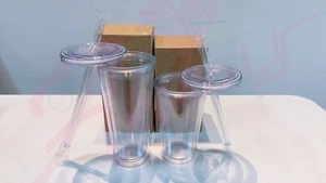 16oz - 24oz weicher klarer Becher | klarer Becher mit Stroh | in loser Schüttung | schnell USA - Bild 1 von 8