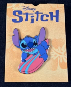 Disney - Lilo & Stitch - Stitch on Surfboard - Enamel Pin -About 1.5 Inches High - Picture 1 of 4