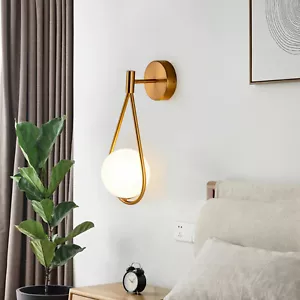 Modern Globe Glass Lamp Shade LED Single Light Indoor Wall Light Sconce HOT! - Picture 1 of 12