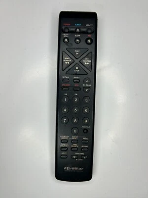 Quasar VSQS1016 TV VCR Remote Control,OEM for VH6410 UP1775H VH1000 VH200 - Image 1 of 3