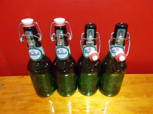 GROLSCH Green Bottles with Flip Top Stopper SET OF 4  - Picture 1 of 4