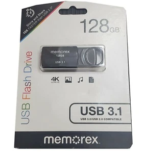Memorex 128 GB USB 3.1 4K Ultra HD USB Flash Drive- Brand New - Picture 1 of 1