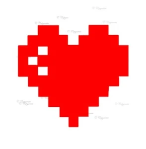 8-BIT Hearts 1 Full Heart ,Vinyl Decal for Car laptop Window Bumper Wall Truck - Picture 1 of 14