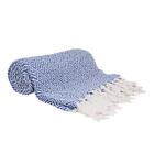 Cotton Chevron Decorative Blue Throw Blanket | Decorative Lightweight Sapphir...