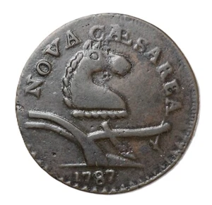 Moneta in rame coloniale testa di cammello 1787 New Jersey M. 56-n - Foto 1 di 2