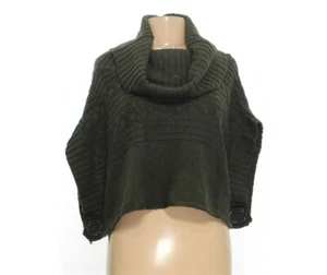 Dress Barn Womens Large Cropped Knit Sweater Kimono Sleeve Oversized Cowl Neck - Picture 1 of 3
