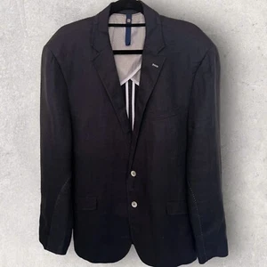 Stones Mens Navy Linen Slim Fit Jacket Blazer Summer EU 56 UK 46 - Picture 1 of 6