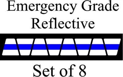 White  w/ Blue Stripe HELMET TETS TETRAHEDRONS HELMET STICKER  EMT REFLECTIVE - Image 1 of 3