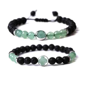 Pareja Amistad Lava Piedra Piedra Pulseras Chakra Curación Yoga 8mm Cuentas Brazalete - Imagen 1 de 21