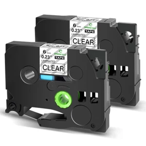 Cinta para hacer etiquetas compatible de 6 mm para Brother P-Touch TZ TZe-111 PT-H110 D220 2 PIEZAS - Imagen 1 de 15
