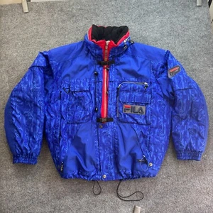 Vintage Fila SKI TEAM ITALIA Red Blue Black Zip Parka Jacket Mens Sz XL - Picture 1 of 14