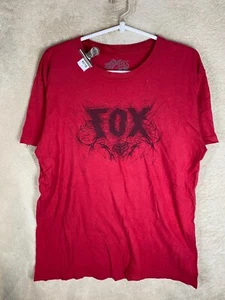FOX Casual T-Shirts Top Size L Mens Red Logo Short Sleeve - Picture 1 of 10