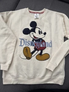 Disneyland Ivory Sweatshirt Crewneck Mickey Mouse Classic Youth Kids Disney NEW - Picture 1 of 2