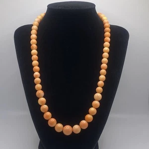 Signed DTR Jay King Mine Finds Orange Pink Angel Skin Coral 19” VTG Necklace - Picture 1 of 16