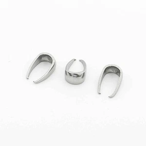 20 broches colgantes de acero inoxidable en forma de U tono plateado 8 mm x 5 mm - Imagen 1 de 2