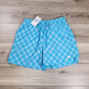 Nike Shorts Men's Medium Light Blue Club Woven Flow Check New - Picture 1 of 9