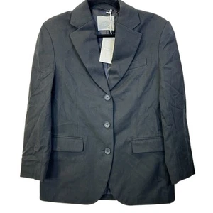 Blazer Everlane Los Años 80 en Negro 3 Botones Delantero Manga Larga Para Mujer Talla 0 Nuevo Con Etiquetas - Imagen 1 de 12