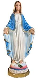 Vintage Columbia Statuary Virgin Mary Statue Italy Catholic Figurine Chalkware - Picture 1 of 24