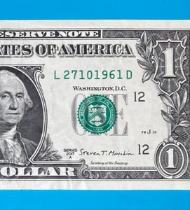 27 October 1961 : L 27101961 D BIRTHDAY Note $1 One Dollar Bill - Picture 1 of 3