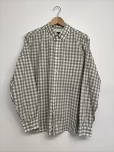 JASPER CONRAN GREEN GINGHAM PURE COTTON LONG SLEEVE SHIRT XL - Picture 1 of 7