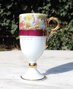 Vintage Arnat Creations Footed Porcelain Cup Love Story Multicolor - Picture 1 of 17
