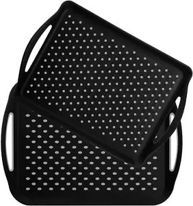 2 Pack Non Slip Serving Tray with Handle, Plastic Cafeteria Tray Fast Food Servi - Picture 1 of 12