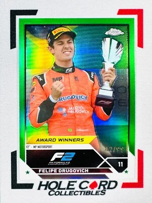 FELIPE DRUGOVICH 2023 Topps Chrome Formula 1 F1 F2 #192 Green Refractor 42/99 - Image 1 of 3