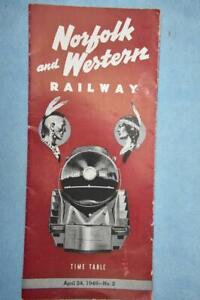 Vintage N&W Railway April 24, 1949 #2 Time Table