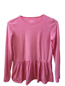 Vineyard Vines Shirt Large Girls 14 Top L Long Sleeve Red White Striped Cute! - Picture 1 of 16