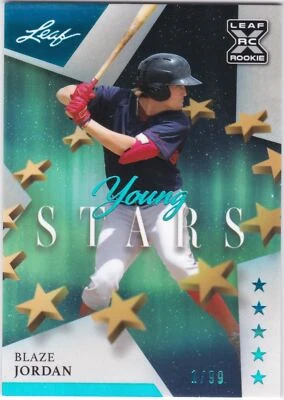 2021 Leaf Young Stars Platinum #21 Blaze Jordan - Red Sox Rookie XRC 1/99 - Image 1 of 2