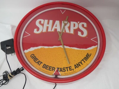 RELOJ DE NEÓN DE PARED ROJO SABOR CERVEZA SHARP'S MILLER BREWING GRAN SABOR CERVEZA Foto 1 de 4