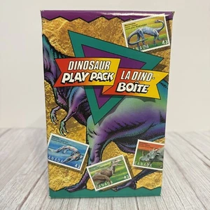 Canada Post Dinosaur Play Pack Postage Stamps Stickers Trading Cards Vtg 90's - Picture 1 of 18