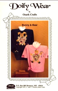 DOILY WEAR "BUNNY & BEAR" Shirt~ Quick and Easy Standing 11" Tall ~ Vintage 1993 - Picture 1 of 3