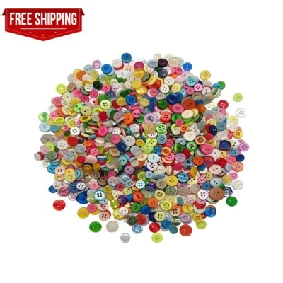 1000 Pcs Resin Buttons - Assorted Sizes Round Craft Buttons for Sewing DIY Proje - Image 1 of 4