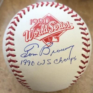 Tom Browning Autographed and Inscribed 1990 World Series Baseball - Picture 1 of 1