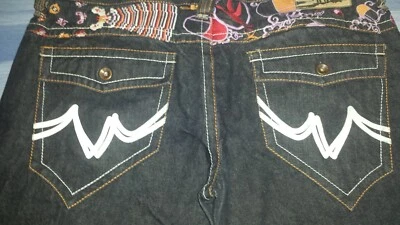 Imperial Junkie Galaga 80s Arcade Embroided Denim Jeans SZ 40 NYC RARE  — 第 1/4 张图片