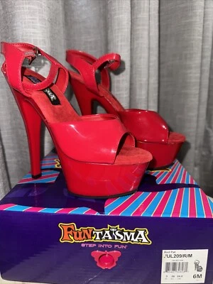 FUNTASMA Juliet Sexy Sz 6 Red Platform 6" Stripper High Heels Pole Costume NIB - Image 1 of 4