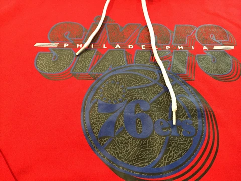 MENS UNK PHILADELPHIA 76ERS SIXERS NBA Hoodie Large L RED NWT  EMBIID Cover